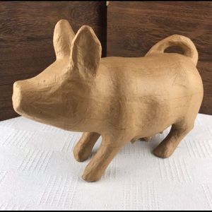 Vintage Paper Mache Pig Decor for Neutral Room